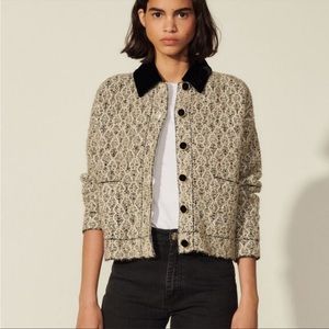 Sandro metallic velvet Lauren tweed jacket cardigan (matching skirt available)